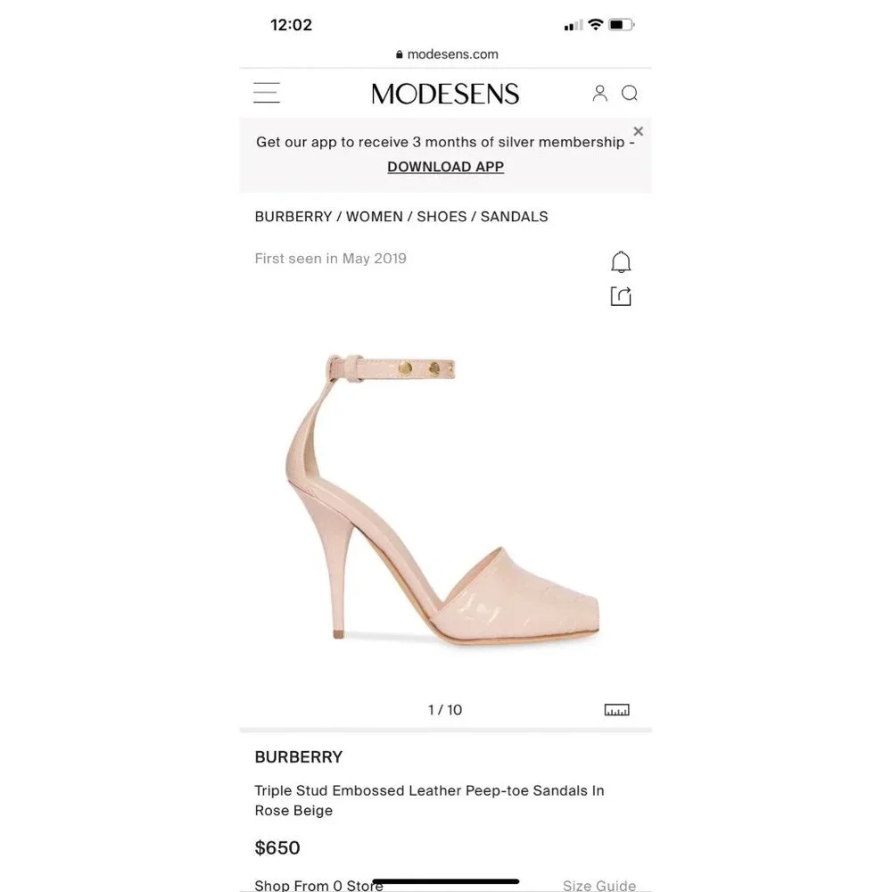 Burberry Triple Stud Embossed Leather Pe - Picture 8 of 8